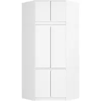 Akord Hoekkledingkast S100 met Opzetstuk / Furniture Factory / Wit / 100 x 235 x 50 cm