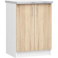 Akord Keukenkast modulaire LIMA S60 met Verkblad / Onderkast met 2 Deuren / Furniture Factory / Wit - Sonoma Eik / 60 x 82 x 44,5 cm