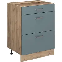 Vicco R-Line Keukenonderkast – 60 cm met laden, zonder werkblad Blauw-grijs