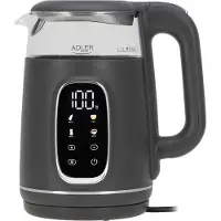 Adler LED-glazen waterkoker, 1,7 liter, 2200W, met temperatuurregeling, merk