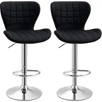 HOMCOM -Barkruk-Linnen-47x51.5x111.5cm-Zwart