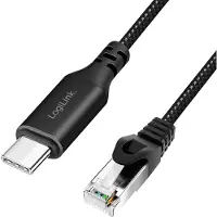 Logilink USB 3.2 Gen 1 (USB 3.0) Adapterkabel [1x USB-C USB 3.2 (Gen 1) - 1x RJ45-stekker 8p8c] CU0415 7.50 m Folie afscherming