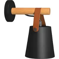 Toolight Wandlamp - Metaal en hout - Zwart - E27 fitting - Modern design