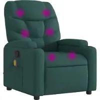 vidaXL Massagestoel met donkergroene stof