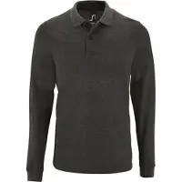 Sols Heren Perfecte Lange Mouw Pique Polo Shirt (Wit)