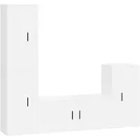 vidaXL 4-delige Tv-meubelset bewerkt hout wit