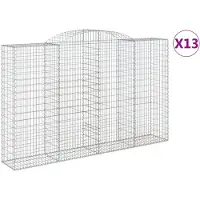 vidaXL Schanskorven 13 st gewelfd 300x50x180/200 cm ijzer