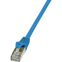 2Direct LogiLink CP1096S RJ45 Câble réseau câble patch CAT 5e F/UTP 10.00 m bleu avec cliquet dencastrement