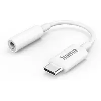 Hama USB-C adapter, 4-polige USB-C stekker, 3,5 mm audioaansluiting, wit