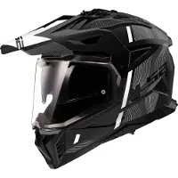 LS2 MX702 Pioneer II Hill Mat Zwart Wit Adventure Helm Maat XL