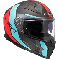 LS2 Helmets LS2FF811VectorIICGridRoodCyaan06Integraalhelm Maat 2XL