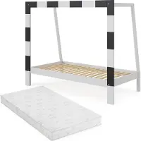 VitaliSpa Voetbaldoel Kinderbed – 80x160 cm met matras Wit