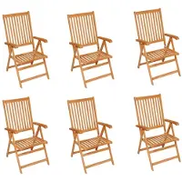 vidaXL Tuinstoelen 6 st met koningsblauwe kussens massief teakhout