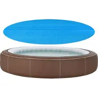 En.casa Zwembadafdekking zonnedoek rond PE blauw 549 cm