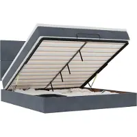 vidaXL Ottoman bed met matrassen 160x200cm fluweel donkergrijs