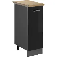 Vicco Apotheekkast R-Line Zwart hoogglans 30 cm , WB Eik, Model 45739