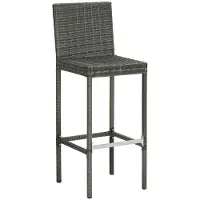 vidaXL Tuinbarkrukken met kussens 4 st poly rattan grijs