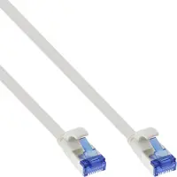 InLine UFTP CAT6a flexibele platte netwerkkabel | TPE LSZH | wit | 0,50 meter