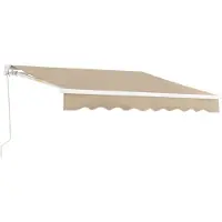 En.casa Zonnescherm luifel handbediend met knikarm 250x200 cm beige