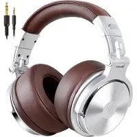 OneOdio Pro-40 Over Ear koptelefoon Kabel Stereo Zilver, Bruin High-Resolution Audio Vouwbaar, Zwenkbare oorschelpen DJ