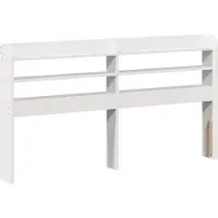 vidaXL Hoofdbord met schappen 135 cm massief grenenhout wit