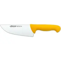 Arcos Mes voor slagers, , model Prof 295800. RVS Nitrum en mango van ergonomisch geel polypropyleen. Lemmet van 17 cm. Geschikt voor presentatie in een vitrine