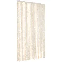 vidaXL Vliegengordijn 100x220 cm chenille beige en wit