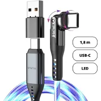 Statik PowerPivot Glowing LED USB-C Naar USB-C Kabel 200 Cm