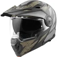 Bogotto FG-102 Safari Fiberglas Enduro Helm Zwart Grijs Bruin Maat XS