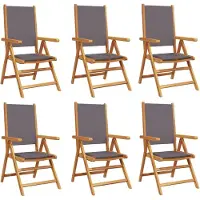 vidaXL Tuinstoelen 6 st verstelbaar hout en stof antracietkleurig