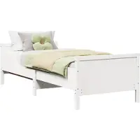 vidaXL Bedframe met hoofdeinde Wit 80 x 200 cm Bewerkt hout