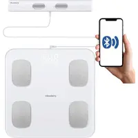 Klausberg 7853 - Slimme Bluetooth Personenweegschaal met Lichaamsanalyse en Handgreep – Gewicht, BMI, Vetpercentage, Spiermassa, Kleurendisplay - zwart