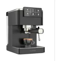 Klarstein SteelPresso Touch-espressomachine – 20 bar, 1350 W, roestvrij staal, melkopschuimer, touchscreen, watertank van 1,5 l, cappuccino- en lattemachine, compact design