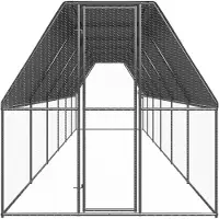 vidaXL Buitenhok voor kippen 2x12x2 m gegalvaniseerd staal