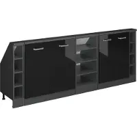 Vicco Keukenkast voor schuine wand R-Line Zwart hoogglans 210 cm Set van 5, Model 58179