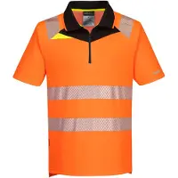 Portwest DX4 veiligheidspolo met rits, korte mouwen, oranje/zwart, maat 4XL