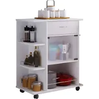VCM Pocis keukenmodule op wielen wit.