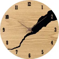 Sensahome Wandklok Marrakech - Moderne Ronde Klok met Cijfers - Scandinavisch Design met Hout - Ø30cm - Beige