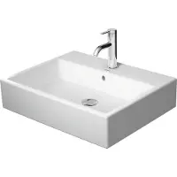 Duravit Wastafel H13.5xD47cm 1 kraangat rechthoek Keramiek Wit