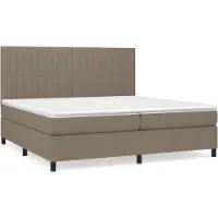 vidaXL Boxspring met matras stof taupe 200x200 cm