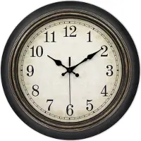 Sensahome Klassieke Quartz Wandklok Met een Stil Uurwerk - Landelijke Design - 35cm