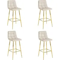 Leobert ARCETO kruk - beige fluweel / GOUDEN poten x 4