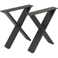En.casa Stalen onderstel Maribo set van 2 X tafelpoot 42x40 cm zwart mat