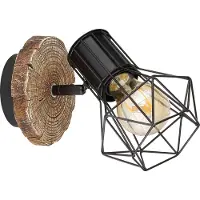 Globo Opbouwspot / Wandspot PRISKA 1-lichts Hout E27 38cm
