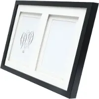 Deknudt Frames multifotolijst - zwart - passe-partout - 2 foto's 10x15