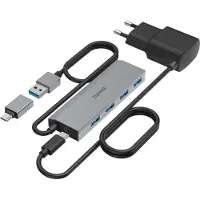 Hama USB-Hub 4-Port USB 3.2 GEN1 5 GBIT/s Incl USB-C-Adapter en Netadapter