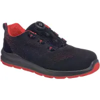 Portwest FT08 Composiet veiligheidsschoen met vetersysteem, S1P, zwart/rood, maat 41