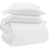 vidaXL Deken Set met kussen 3 pcs Wit Donsveer