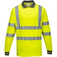 Portwest veiligheidspolo met lange mouwen, katoen, comfort, geel, maat XL