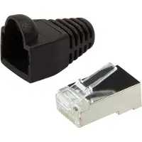 Logilink MP0012 RJ45-connector Cat 5e, afgeschermd Stekker, recht Aantal polen: 8P8C Zwart 100 stuk(s)